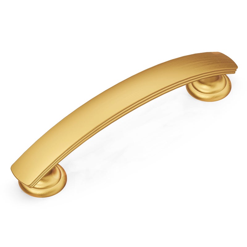 Hickory Hardware 1 Pack Solid Core Kitchen Cabinet Pulls  Luxury Cabinet Handles  Hardware for Doors & Dresser Drawers  3-3/4 Inch (96mm) Hole Center  Brushed Golden Brass  American Diner Collection - Image 2